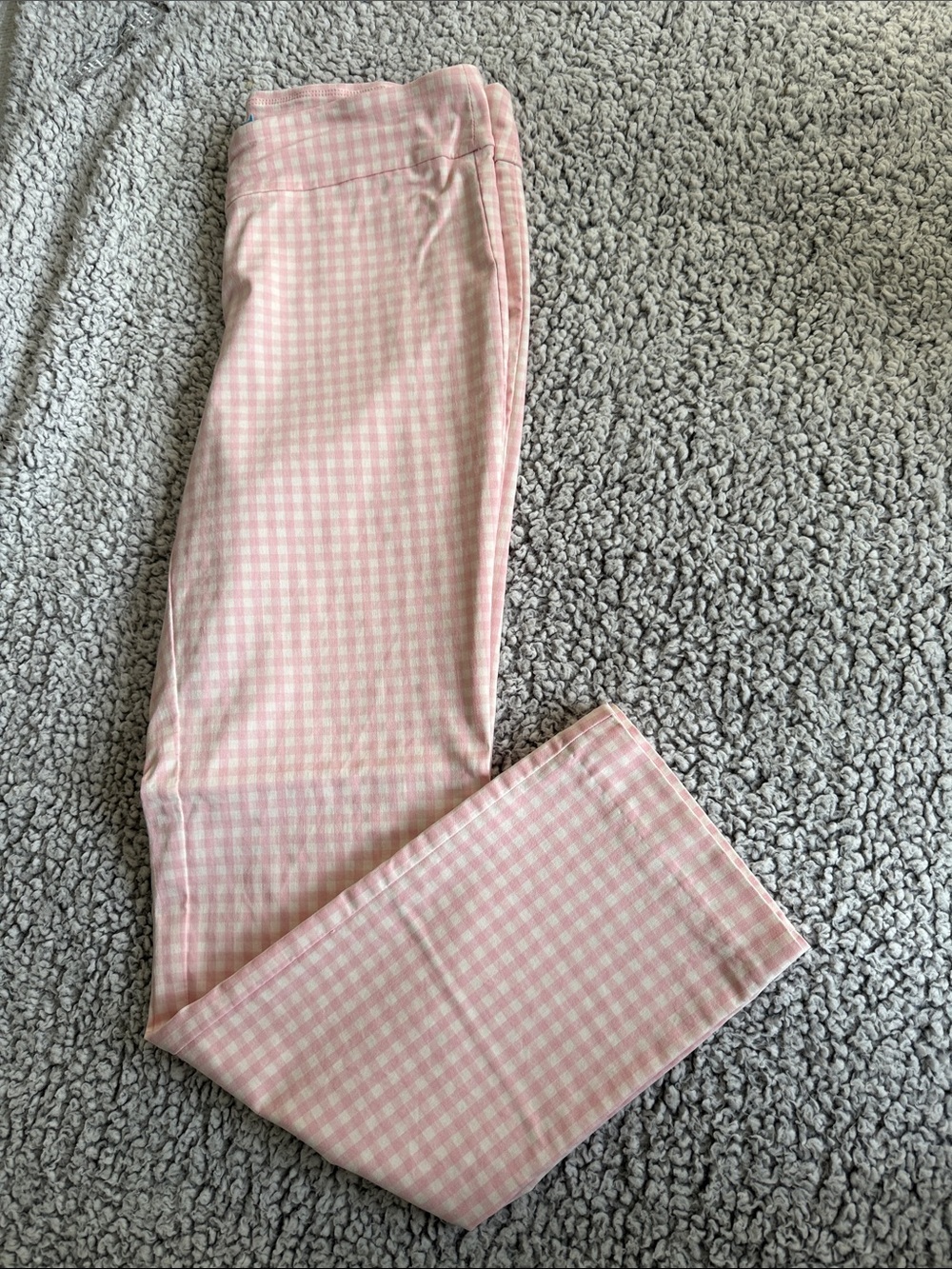 Girls Light Pink Gingham Pull-On Leggings